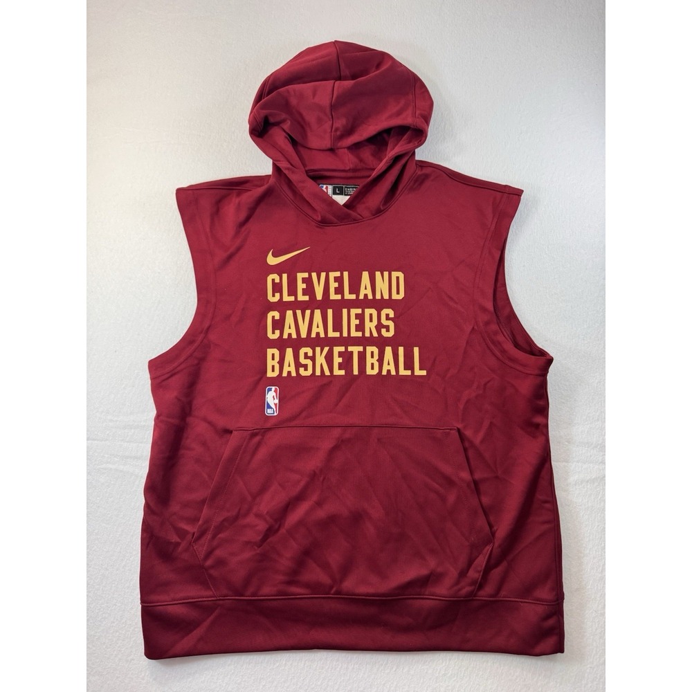 Nike Engineered Dri-FIT Cavaliers Large Sleeveless Hoodie Maroon NBA Authentic